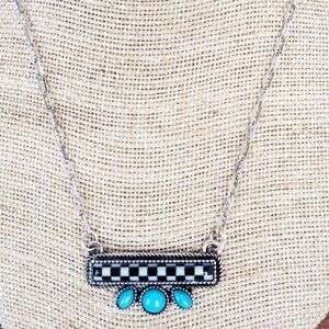 Elegant Silver Necklace with Turquoise Accents